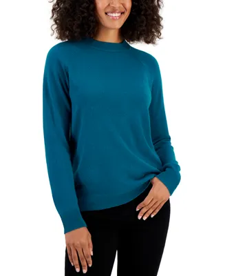 Karen Scott Women's Zip-Back Mock-Neck Sweater, Created for Macy's