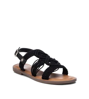 Women's Braided Strap Flat Sandals By Xti