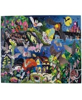 Eeboo Love of Bats Glow in The Dark 100 Piece Jigsaw Puzzle Set, Ages 5 and up