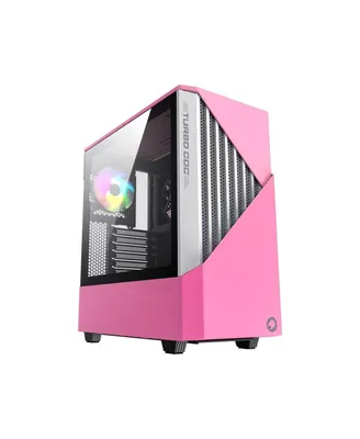 GameMax Steel & Tempered Glass Atx Mid Tower Computer Case, White & Pink