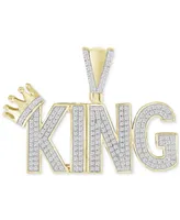 Men's Diamond King & Crown Pendant (1/2 ct. t.w.) in 10k Gold