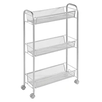 mDesign Portable Metal Rolling Laundry Utility Cart