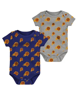 Newborn and Infant Boys Girls Purple, Gray Phoenix Suns Two-Pack Double Up Bodysuit Set