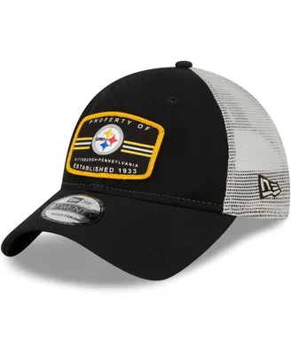 Men's New Era Black Pittsburgh Steelers Property Trucker 9TWENTY Snapback Hat
