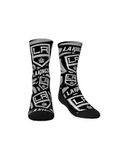 Youth Boys and Girls Rock 'Em Socks Los Angeles Kings Allover Logo and Paint Crew Socks