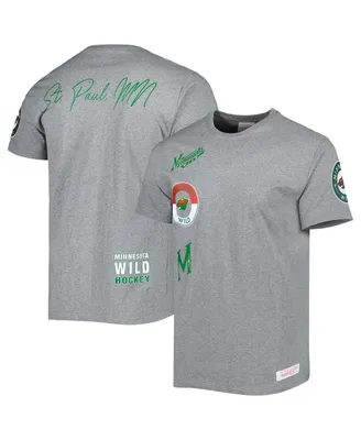 Men's Mitchell & Ness Heather Gray Minnesota Wild City Collection T-shirt