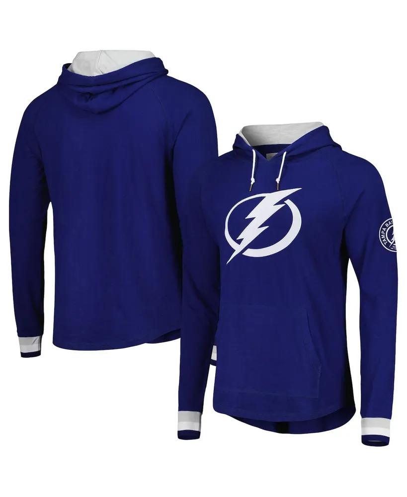 Men's Mitchell & Ness Blue Tampa Bay Lightning Legendary Slub Hoodie Long Sleeve T-shirt