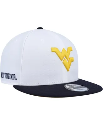 Men's New Era White and Navy West Virginia Mountaineers Two-Tone Mascot 9FIFTY Snapback Hat