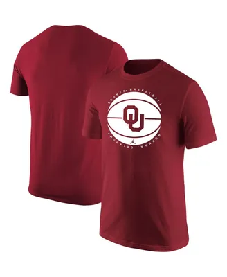 Men's Jordan Crimson Oklahoma Sooners Basketball Logo T-shirt