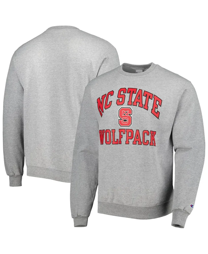 Men's Champion Heather Gray Nc State Wolfpack High Motor Pullover Sweatshirt