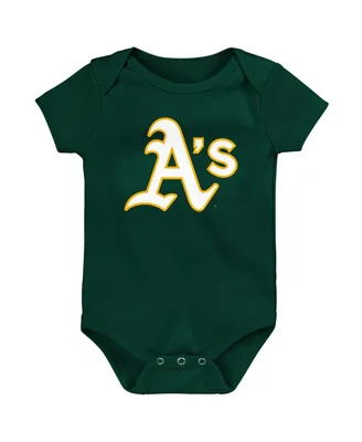 Newborn and Infant Boys Girls Green Oakland Athletics Primary Team Logo Bodysuit