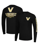 Men's Champion Black Vanderbilt Commodores Team Stack Long Sleeve T-shirt