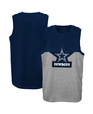 Big Boys Navy and Gray Dallas Cowboys Revitalize Tank Top