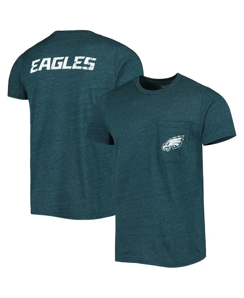 Women's Majestic Threads Jalen Hurts Midnight Green Philadelphia Eagles  Super Bowl LVII Name & Number Raglan 3/4 Sleeve T-Shirt