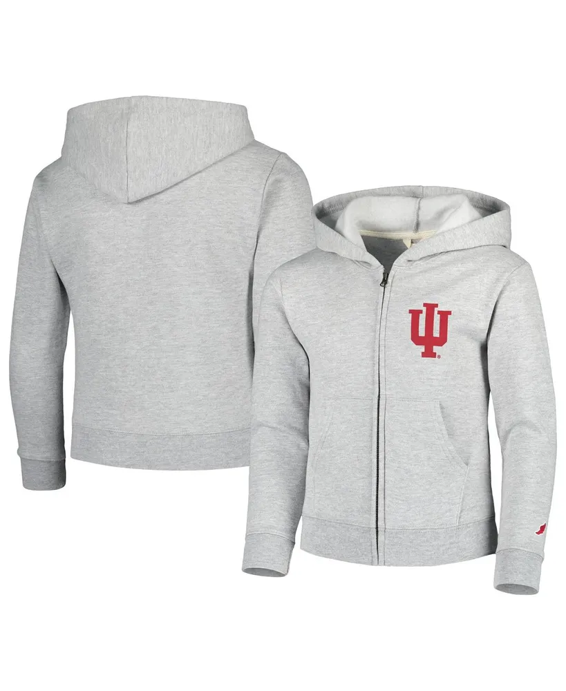 Big Boys League Collegiate Wear Heather Gray Indiana Hoosiers Full-Zip Hoodie