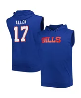 Men's Josh Allen Royal Buffalo Bills Big and Tall Muscle Pullover Hoodie