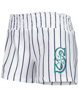 Women's Concepts Sport White Seattle Mariners Reel Pinstripe Sleep Shorts