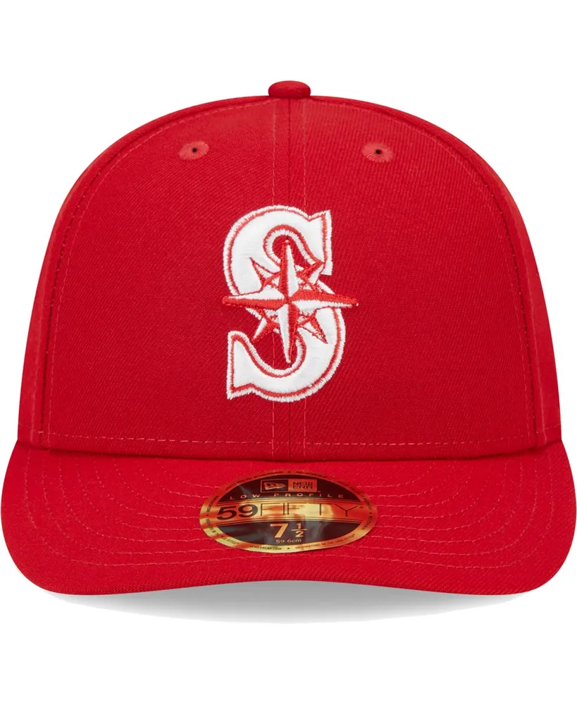 Men's New Era Scarlet Seattle Mariners Low Profile 59FIFTY Fitted Hat