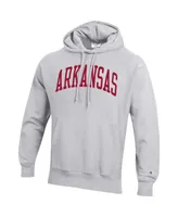 Men's Champion Heathered Gray Arkansas Razorbacks Team Arch Reverse Weave Pullover Hoodie