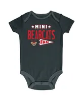 Infant Boys and Girls Champion Black, Heather Gray, White Cincinnati Bearcats Three-Pack Bodysuit Set