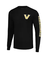 Men's Champion Black Vanderbilt Commodores Team Stack Long Sleeve T-shirt