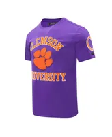 Men's Pro Standard Purple Clemson Tigers Classic Stacked Logo T-shirt