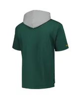 Men's Mitchell & Ness Green Bay Packers Postgame Short Sleeve Hoodie