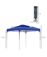 Outsunny 8' x 8' Pop Up Canopy Tent with Wheeled Carry Bag and 4 Sand Bags, Instant Sun Shelter, Tents for Parties, Height Adjustable, for Outdoor, Ga