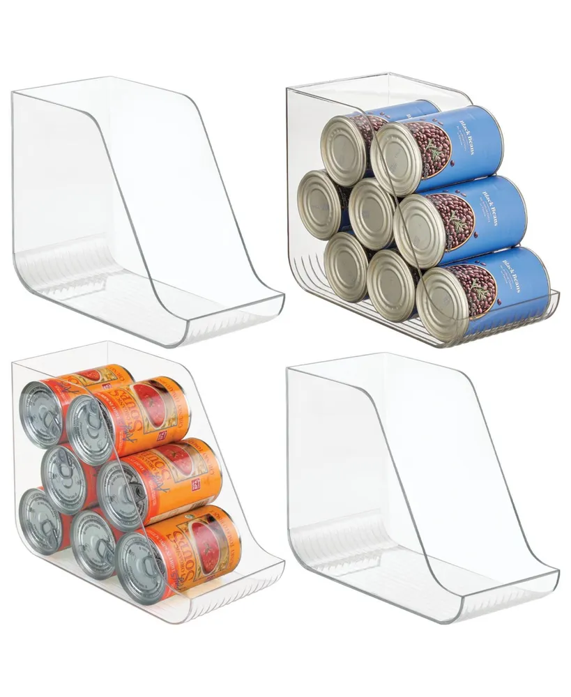 mDesign Plastic Can Organizer Bin For Kitchen and Fridge Storage, 4 Pack