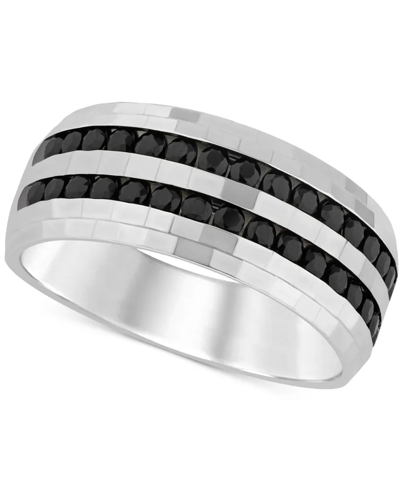 Black Diamond Two Row Band Ring