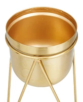CosmoLiving Metal Planter with Removable Stand Set of 2