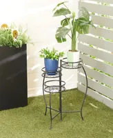 Black Metal Indoor Outdoor 3 Tier Starburst Plant Stand