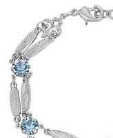 2028 Crystal Silver-Tone Link Bracelet