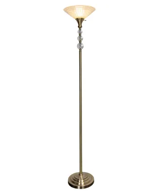 Dale Tiffany Alaris Orb Art Glass Antique-like Brass Torchiere Floor Lamp