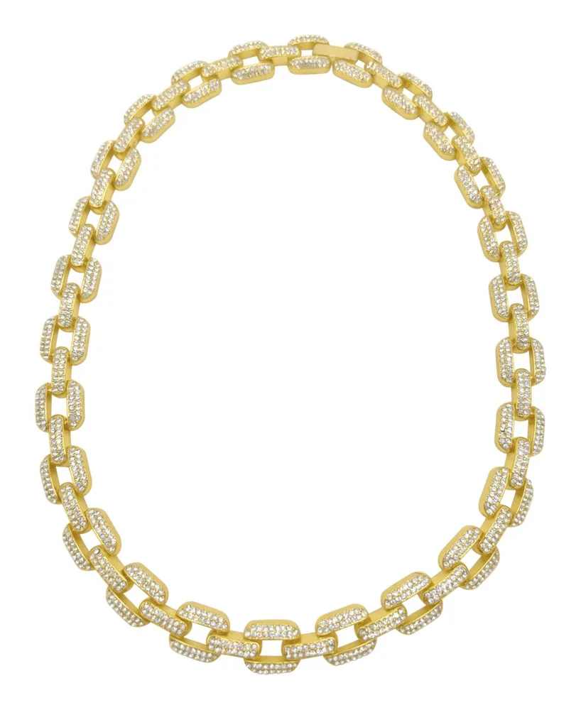 Adornia 18" Link Chain 14K Gold Plated Crystal Necklace