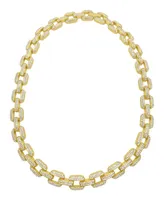 Adornia 18" Link Chain 14K Gold Plated Crystal Necklace