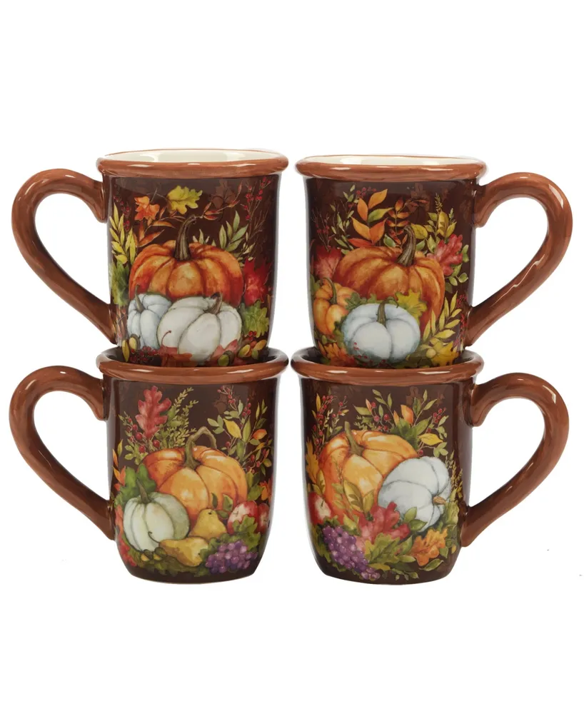 Certified International Harvest Blessings Set of 4 Mugs, Service for 4