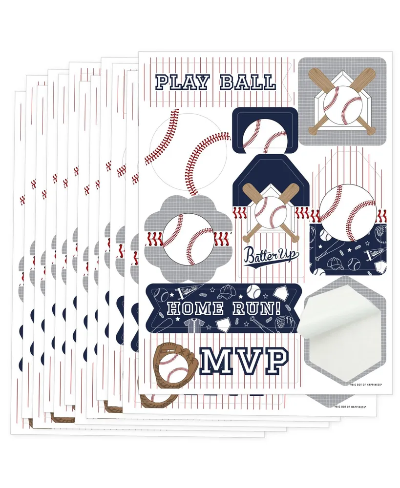 Big Dot Of Happiness Batter Up Baseball Party Favor Sticker 12 Sheets 120  Stickers