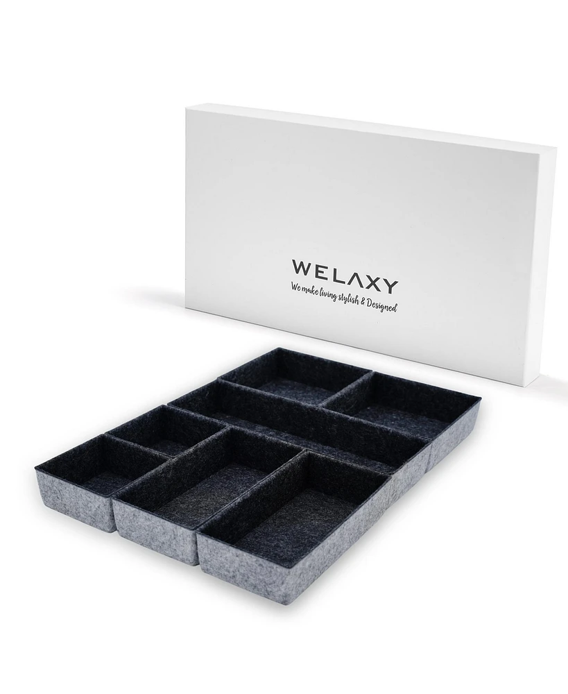 Welaxy Deluxe 7 Piece Rectangular Organizer Bins Gift Boxed Set