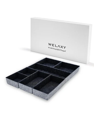 Welaxy Deluxe 7 Piece Rectangular Organizer Bins Gift Boxed Set