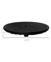 Outsunny 20" Umbrella Table Tray, Easy to Install Table-Top, Round Portable for Swimming Pool, Beach, Patio, Deck, Garden, Black