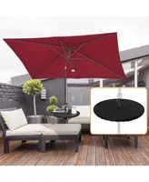 Outsunny 20" Umbrella Table Tray, Easy to Install Table-Top, Round Portable for Swimming Pool, Beach, Patio, Deck, Garden, Black