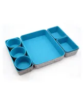 Welaxy 8 Piece Felt Drawer Organizer Set with Round Cups and Trays