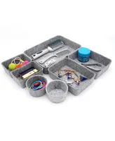 Welaxy 7 Piece Felt Drawer Organizer Set with Round Cups and Trays