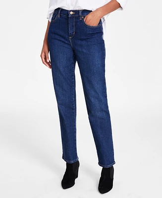 Gloria Vanderbilt Petite Amanda High Rise Straight-Leg Jeans, & Short