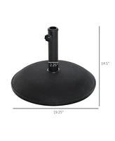 Outsunny 20" 55 lbs Round Cement Umbrella Base Stand Market Parasol Holder with Tightening Knob & Easy Setup, for 1.3"Dia, 1.5"Dia, 1.9"Dia Pole, for