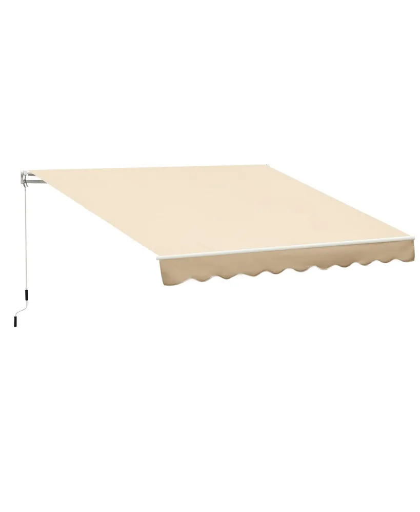 Outsunny 13' x 8' Retractable Awning, Patio Awnings, Sunshade Shelter with Manual Crank Handle