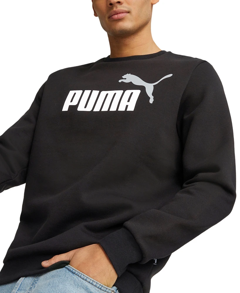 Puma Men's Ess+ Big Logo Crewneck Fleece Sweatshirt