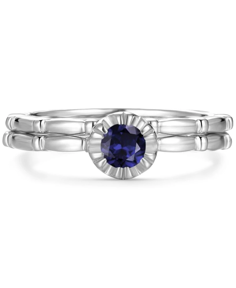 2-Pc. Set Sapphire Bridal Set (1/3 ct. t.w.) in 14k Gold-Plated Sterling Silver (Also in Emerald & Ruby)