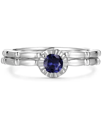 2-Pc. Set Sapphire Bridal Set (1/3 ct. t.w.) in 14k Gold-Plated Sterling Silver (Also in Emerald & Ruby)